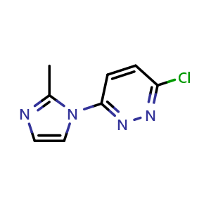 Chemical structure of 3-chloro-6-(2-methyl-1H-imidazol-1-yl)pyridazine , CAS 75792-66-4, AChemBlock X206214