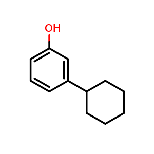 Chemical structure of 3-Cyclohexylphenol , CAS 1943-95-9, AChemBlock X206228