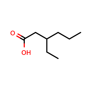 Chemical structure of 3-ethylhexanoic acid , CAS 41065-91-2, AChemBlock X206241