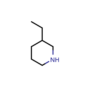Chemical structure of 3-ethylpiperidine , CAS 13603-10-6, AChemBlock X206244