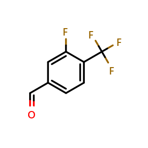 Chemical structure of 3-Fluoro-4-(trifluoromethyl)benzaldehyde , CAS 204339-72-0, AChemBlock X206249