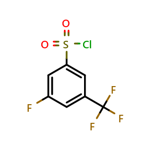 Chemical structure of 3-Fluoro-5-(trifluoromethyl)benzenesulfonyl chloride , CAS 886499-99-6, AChemBlock X206255