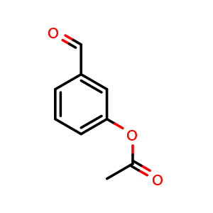 Chemical structure of 3-formylphenyl acetate , CAS 34231-78-2, AChemBlock X206264