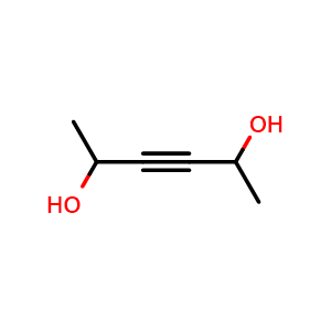 Chemical structure of 3-Hexyne-2,5-diol , CAS 3031-66-1, AChemBlock X206266