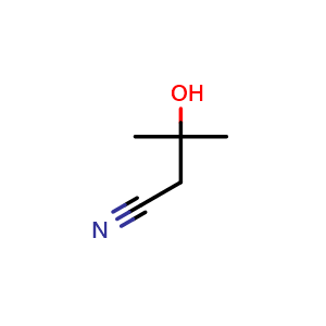 Chemical structure of 3-Hydroxy-3-methylbutanenitrile , CAS 13635-04-6, AChemBlock X206273