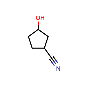 Chemical structure of 3-hydroxycyclopentane-1-carbonitrile , CAS 194534-83-3, AChemBlock X206277