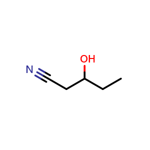 Chemical structure of 3-Hydroxypentanenitrile , CAS 13635-05-7, AChemBlock X206281