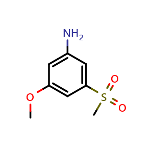Chemical structure of 3-methanesulfonyl-5-methoxyaniline , CAS 62606-02-4, AChemBlock X206296