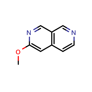 Chemical structure of 3-methoxy-2,7-naphthyridine , CAS 893566-84-2, AChemBlock X206302