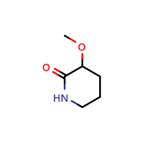 Chemical structure of 3-methoxypiperidin-2-one , CAS 25219-59-4, AChemBlock X206312