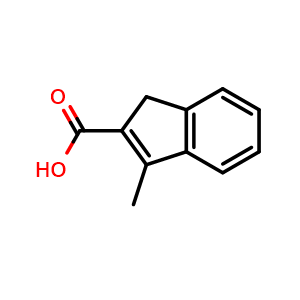 Chemical structure of 3-methylindene-2-carboxylic acid , CAS 34225-81-5, AChemBlock X206331
