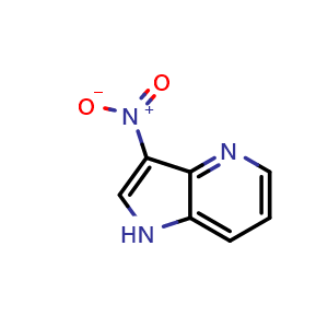 Chemical structure of 3-nitro-1H-pyrrolo[3,2-b]pyridine , CAS 23612-33-1, AChemBlock X206337