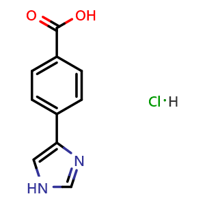 Chemical structure of 4-(1H-imidazol-4-yl)benzoic acid hydrochloride , CAS 249887-77-2, AChemBlock X206379