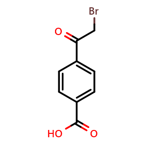 Chemical structure of 4-(2-Bromoacetyl)benzoic acid , CAS 20099-90-5, AChemBlock X206387