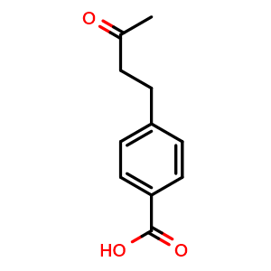 Chemical structure of 4-(3-oxobutyl)benzoic acid , CAS 74248-66-1, AChemBlock X206408