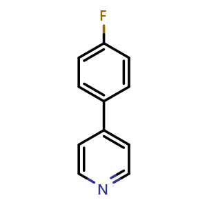 Chemical structure of 4-(4-fluoro-phenyl)-pyridine , CAS 39795-58-9, AChemBlock X206420