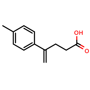 Chemical structure of 4-(4-methylphenyl)-4-pentenoic acid , CAS 398142-12-6, AChemBlock X206425
