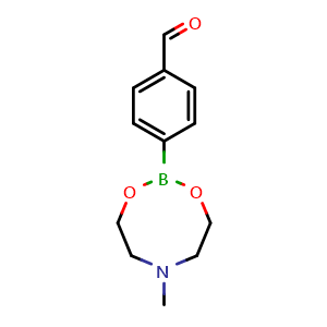 Chemical structure of 4-(6-methyl-1,3,6,2-dioxazaborocan-2-yl)benzaldehyde , CAS 128376-66-9, AChemBlock X206430