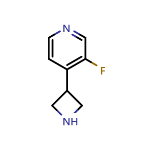 Chemical structure of 4-(azetidin-3-yl)-3-fluoropyridine , CAS 1260869-78-0, AChemBlock X206436