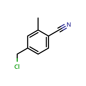 Chemical structure of 4-(Chloromethyl)-2-methylbenzonitrile , CAS 1261573-70-9, AChemBlock X206447