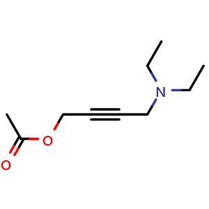 Chemical structure of 4-(Diethylamino)but-2-yn-1-yl acetate , CAS 22396-77-6, AChemBlock X206451