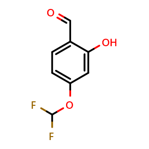 Chemical structure of 4-(difluoromethoxy)-2-hydroxybenzaldehyde , CAS 1806338-39-5, AChemBlock X206453