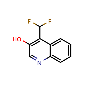 Chemical structure of 4-(difluoromethyl)quinolin-3-ol , CAS 1261770-96-0, AChemBlock X206455