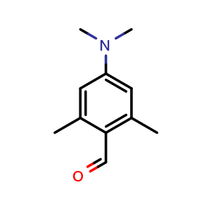Chemical structure of 4-(Dimethylamino)-2,6-dimethylben zaldehyde , CAS 4980-19-2, AChemBlock X206457