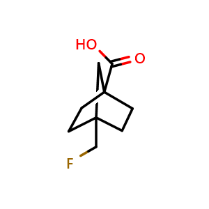 Chemical structure of 4-(fluoromethyl)norbornane-1-carboxylic acid , CAS 1350821-85-0, AChemBlock X206460