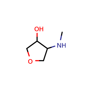 Chemical structure of 4-(methylamino)oxolan-3-ol , CAS 10295-89-3, AChemBlock X206466