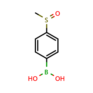 Chemical structure of 4-(methylsulfinyl)phenylboronic acid , CAS 166386-48-7, AChemBlock X206467
