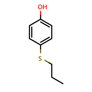 Chemical structure of 4-(propylthio)phenol , CAS 18979-80-1, AChemBlock X206473