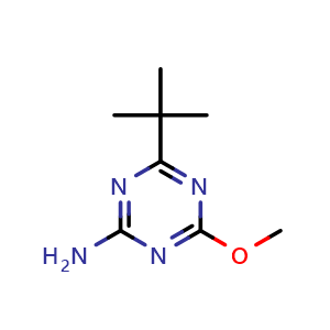 Chemical structure of 4-(tert-butyl)-6-methoxy-1,3,5-triazin-2-amine , CAS 175204-54-3, AChemBlock X206483