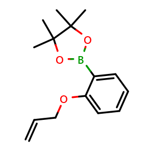 Chemical structure of 4,4,5,5-tetramethyl-2-[2-(2-propen-1-yloxy)phenyl]-1,3,2-dioxaborolane , CAS 1581724-10-8, AChemBlock X206491