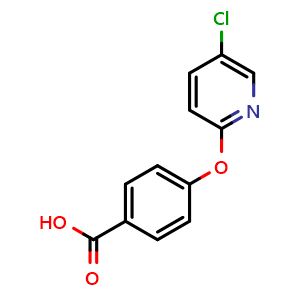 Chemical structure of 4-[(5-chloropyridin-2-yl)oxy]benzoic acid , CAS 289044-48-0, AChemBlock X206540