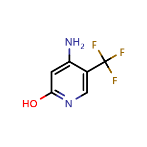 Chemical structure of 4-Amino-5-(trifluoromethyl)pyridin-2-ol , CAS 1806967-28-1, AChemBlock X206567