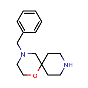 Chemical structure of 4-Benzyl-1-oxa-4,9-diazaspiro[5.5]undecane , CAS 151096-97-8, AChemBlock X206580