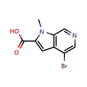 Chemical structure of 4-bromo-1-methyl-pyrrolo[2,3-c]pyridine-2-carboxylic acid , CAS 2342586-79-0, AChemBlock X206598