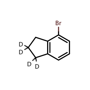 Chemical structure of 4-bromo-2,3-dihydro-1H-indene-1,1,2,2-d4 , AChemBlock X206605
