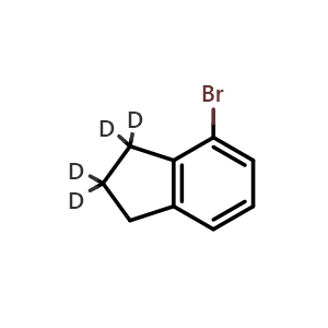 Chemical structure of 4-bromo-2,3-dihydro-1H-indene-2,2,3,3-d4 , AChemBlock X206606