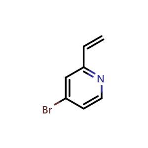 Chemical structure of 4-bromo-2-vinyl-pyridine , CAS 502509-20-8, AChemBlock X206614