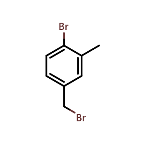 Chemical structure of 4-Bromo-3-methylbenzyl Bromide , CAS 27561-51-9, AChemBlock X206626