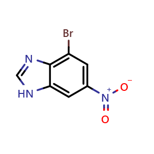 Chemical structure of 4-bromo-6-nitro-1H-benzo[d]imidazole , CAS 206759-50-4, AChemBlock X206647