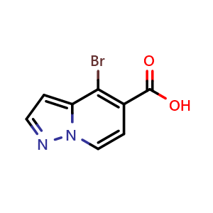 Chemical structure of 4-bromopyrazolo[1,5-a]pyridine-5-carboxylic acid , CAS 2920404-72-2, AChemBlock X206658