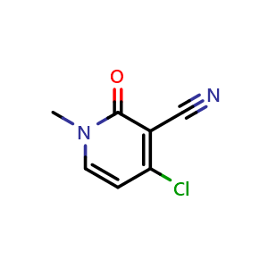 Chemical structure of 4-Chloro-1-methyl-2-oxo-1,2-dihydropyridine-3-carbonitrile , CAS 62617-49-6, AChemBlock X206675