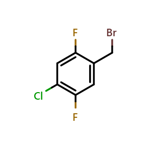 Chemical structure of 4-Chloro-2,5-difluorobenzyl Bromide , CAS 945262-21-5, AChemBlock X206680