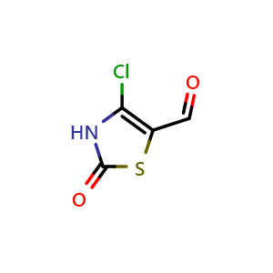 Chemical structure of 4-Chloro-2-oxo-2,3-dihydrothiazole-5-carbaldehyde , CAS 55359-96-1, AChemBlock X206691