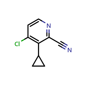 Chemical structure of 4-chloro-3-cyclopropylpicolinonitrile , AChemBlock X206699