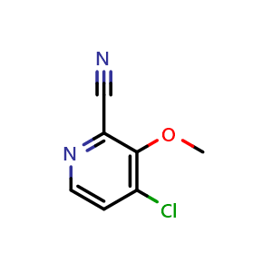Chemical structure of 4-chloro-3-methoxypicolinonitrile , CAS 348635-46-1, AChemBlock X206701