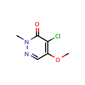 Chemical structure of 4-chloro-5-methoxy-2-methylpyridazin-3(2H)-one , CAS 14628-57-0, AChemBlock X206708